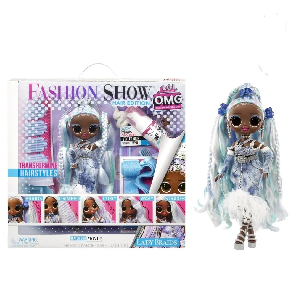 LOL Surprise OMG Fashion Show Lady Braids Fashion Doll Hair Edition